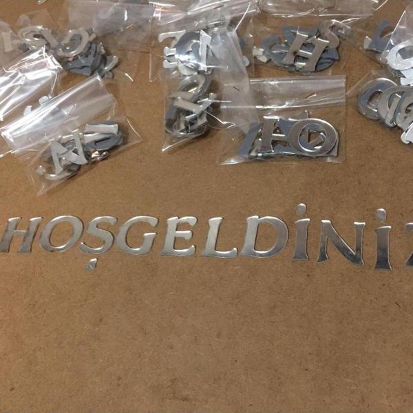 Gülüş Lazer Kesim 1 Set Gümüş Pleksi Hoşgeldiniz Harfleri 3 Cm Harfler - Image 1