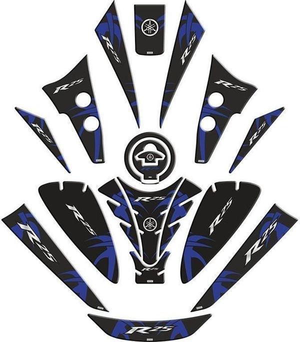 Gogo Tank Pad Set 005 Yamaha Yzf-r25 2019-2024 Siyah Lacivert - Image 1