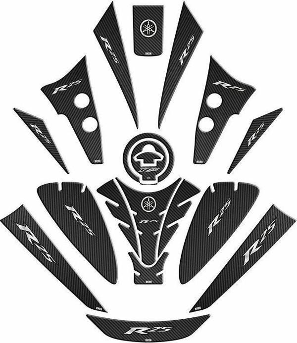 Gogo Tank Pad Set 001 Yamaha Yzf-r25 2019-2024 Siyah Karbon - Image 1