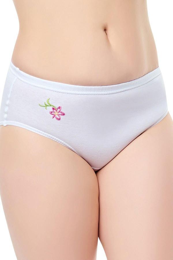 12 Adet Seher Bayan Beyaz Desenli Kadın Külot Slip - Image 1