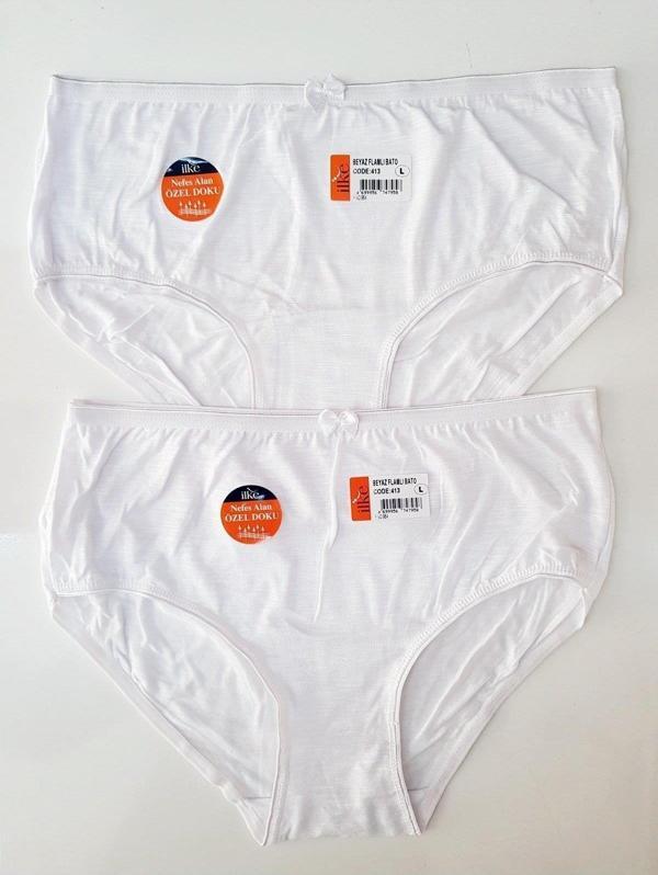 İlke Kadın Likralı Flamlı Bato Külot 413 - 12 Adet - Image 1