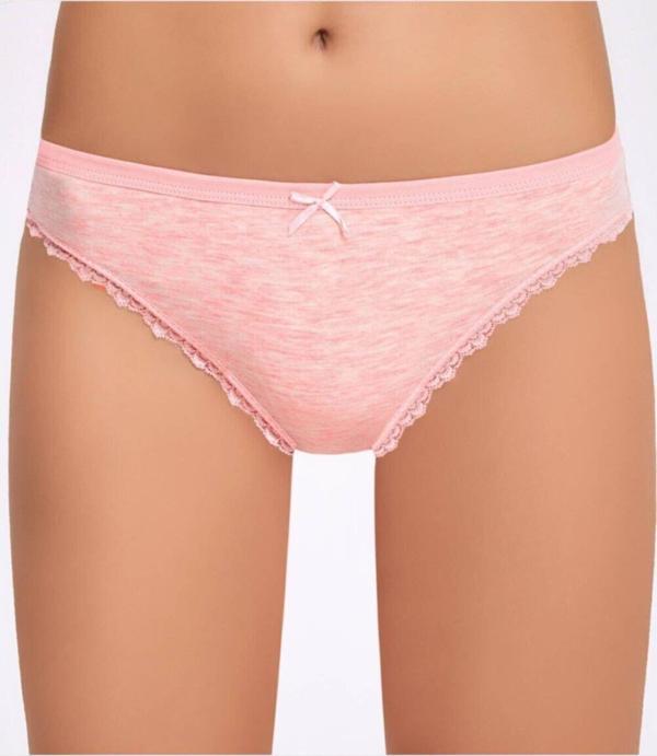 İlke Kadın Melanjlı Dantelli Bİkini Külot 278 - 12 Adet - Image 1