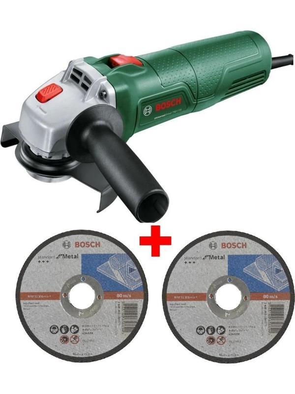 Bosch Avuç Taşlama Makinesi 750 Watt 115mm Spiral Avuç Içi Taşlama Sipral + 2 Adet Metal Kesme Diski - Image 1