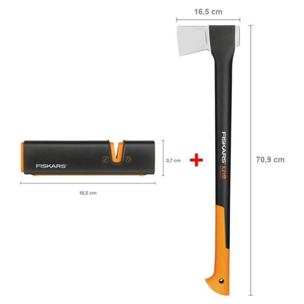 Fiskars Yarma Baltası L-X21 + Balta ve Bıçak Bileyici - Image 1