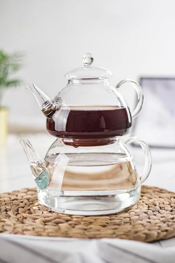Dore Isaya Dayanıklı Borosilikat Cam Çaydanlık 750 / 1300 ML - Image 1