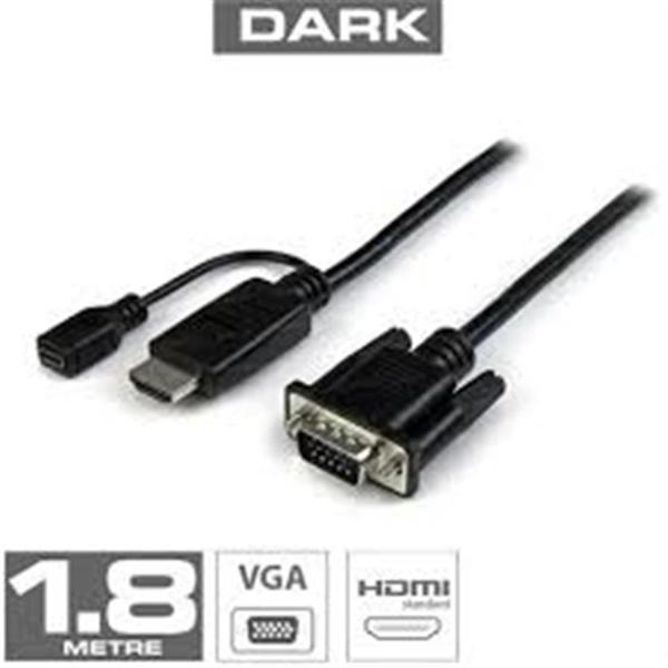 Dark DK HD AHDMIXVGAL180 1.8m HDMI - VGA Güç Destekli Kablo - Image 1
