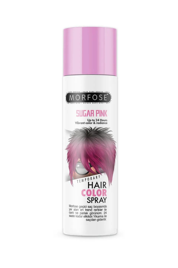 Morfose 24 Saate Kadar Etkili Renkli Saç Spreyi Pembe Sugar Pink 150 Ml - Image 1