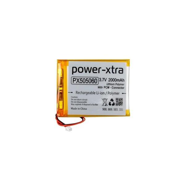 Power-Xtra PX505060 - 3.7V 2000 mAh Li-Polymer Pil - Devreli-Soketli - Image 1