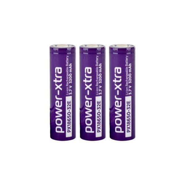 Power-Xtra PX18650-32E - 3.7V 3200 Mah Li-ion Şarjlı Pil - 3C 3 Lü Paket - Image 1