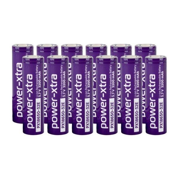 Power-Xtra PX18650-32E - 3.7V 3200 Mah Li-ion Şarjlı Pil - 3C 12'Li Paket - Image 1