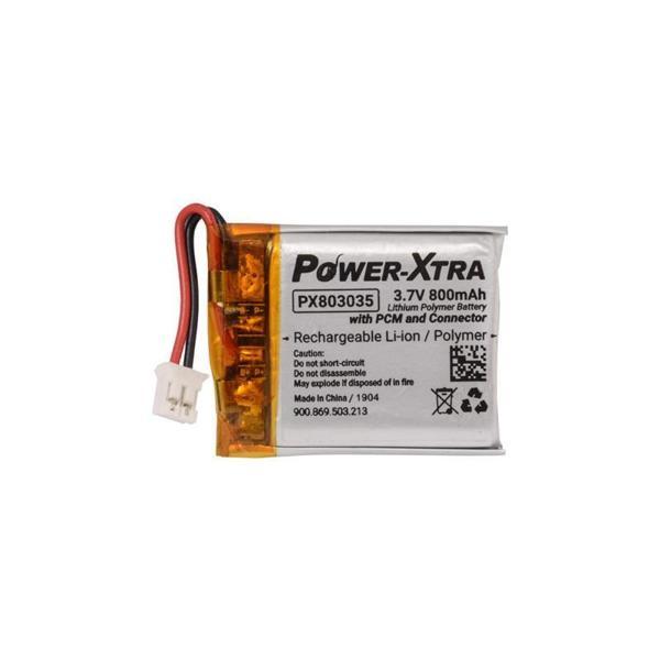 Power-Xtra PX803035 - 3.7V 800 mAh Li-Polymer Pil - Devreli-Soketli-2cm - Image 1