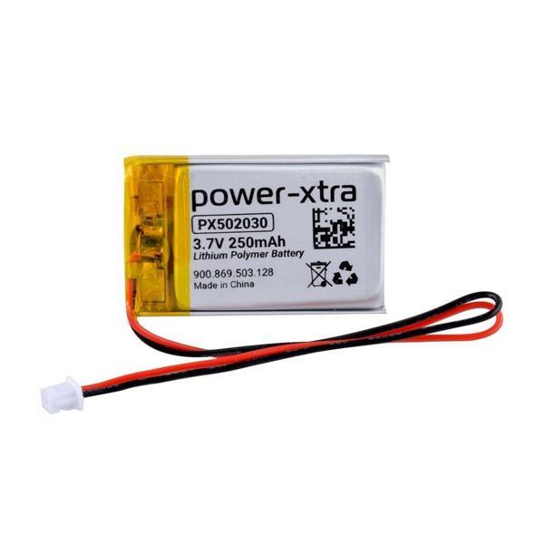 Power-Xtra PX502030 - 3.7V 250 mAh Li-Polymer Pil - Devreli-Soketli-10cm - Image 1