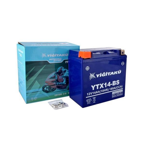 Yiğit 12V 14Ah (C10) Motosiklet Aküsü YTX14-BS - Image 1