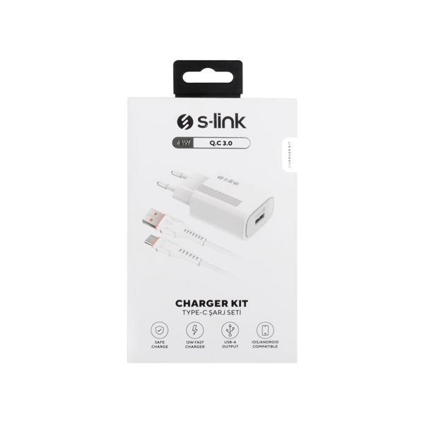 S-link SL-EC40T Type-C Kablolu 5V 2400MA Şarj Adaptörü - Image 1