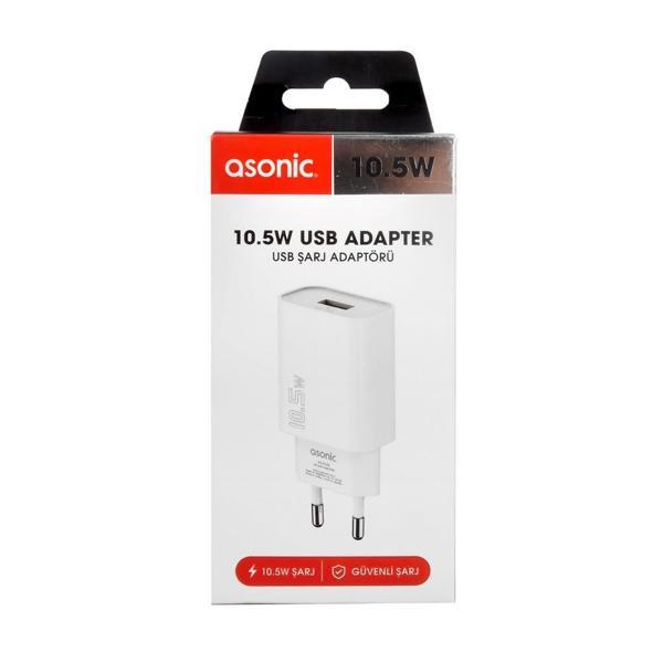 Asonic AS-X220 2.1A Beyaz Ev Şarj Adaptörü - Image 1