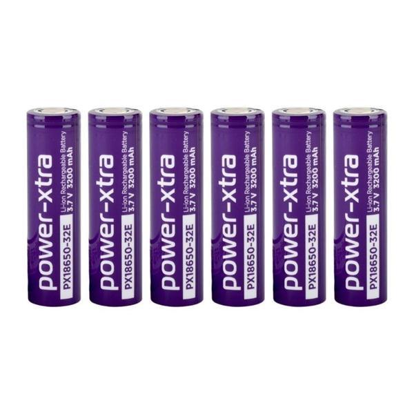 Power-Xtra PX18650-32E - 3.7V 3200 Mah Li-ion Şarjlı Pil - 3C 6 Lı Paket - Image 1
