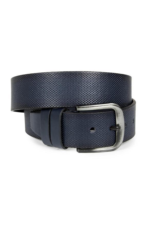 DeepSEA Erkek Lacivert Nokta Desenli 4,5 cm Kemer  Tokalı Erkek Suni Deri Kemer 2305574 - Image 1