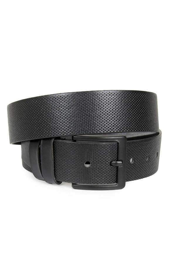 DeepSEA Erkek Siyah Nokta Desenli 4,5 cm Kemer  Tokalı Erkek Suni Deri Kemer 2305574 - Image 1