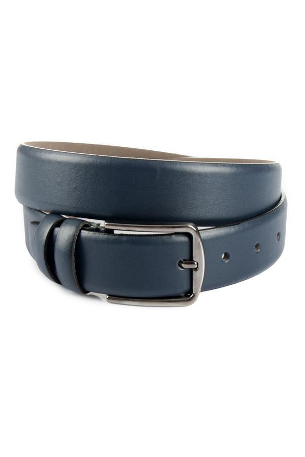 DeepSEA Erkek Lacivert Klasik 3,5 cm Mat Suni Deri Kemer 1701350 - Image 1