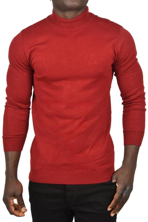 DeepSEA Erkek Bordo Yarım Balıkçı Yaka Tüylenmeyen İnce Triko Kazak 2505502 - Image 1