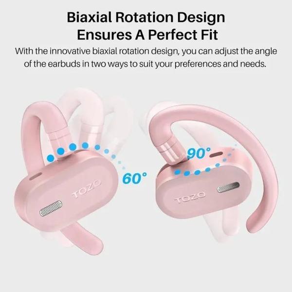 TOZO Çok Açılı Hafif True Open Ear Kablosuz Kulaklıklar Pembe - Image 1