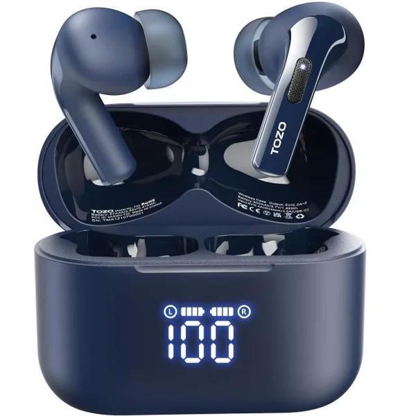TOZO T20 LED Dijital Ekranlı Kablosuz Bluetooth Kulaklık Mavi - Image 1