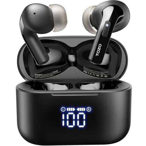 TOZO T20 LED Dijital Ekranlı Kablosuz Bluetooth Kulaklık Siyah - Image 1