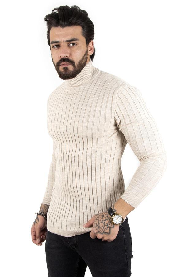 Erkek Taş Yarım balıkçı Örme Kazak 2100017 - Image 1