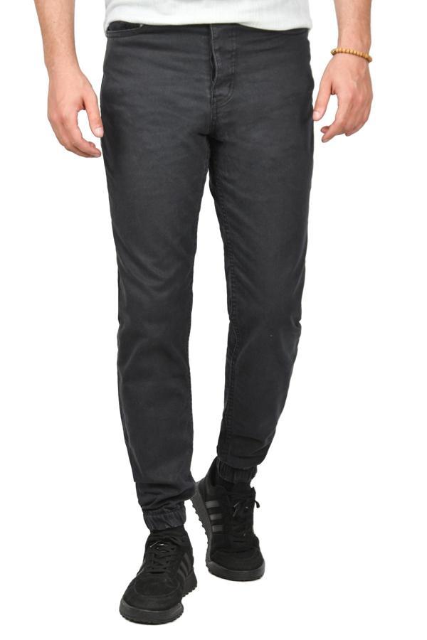 DeepSEA Erkek Füme Skinny Fit Likralı Paçası Lastikli Jogger Pantolon 2406451 - Image 1