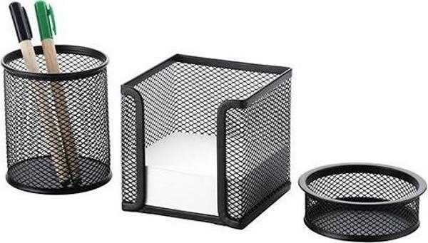 Cassa 3 lü Masaüstü Perfore Set (Kalemlik + Küpnotluk + Ataçlık) - Image 1