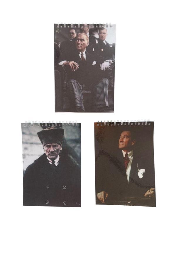 3 Adet A5 Not Defteri Mustafa Kemal Atatürk Serisi - Image 1