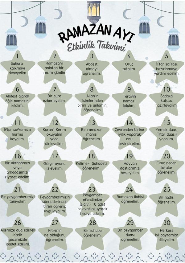 Ramazan Etkinlik Takvimi Mavi (21x29 cm) - Image 1
