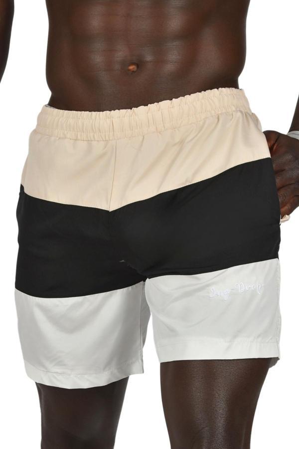 DeepSEA Erkek Bej Hızlı Kuruyan File Astarlı Parçalı Deniz Şortu 2403002 - Image 1