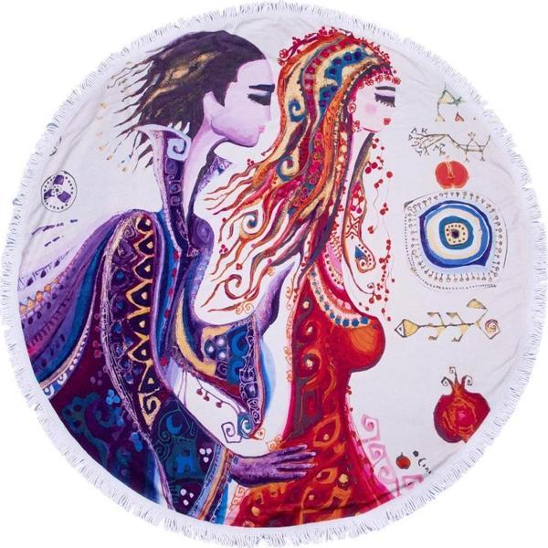 Biggdesign Aşk Yuvarlak Plaj Havlusu - Image 1