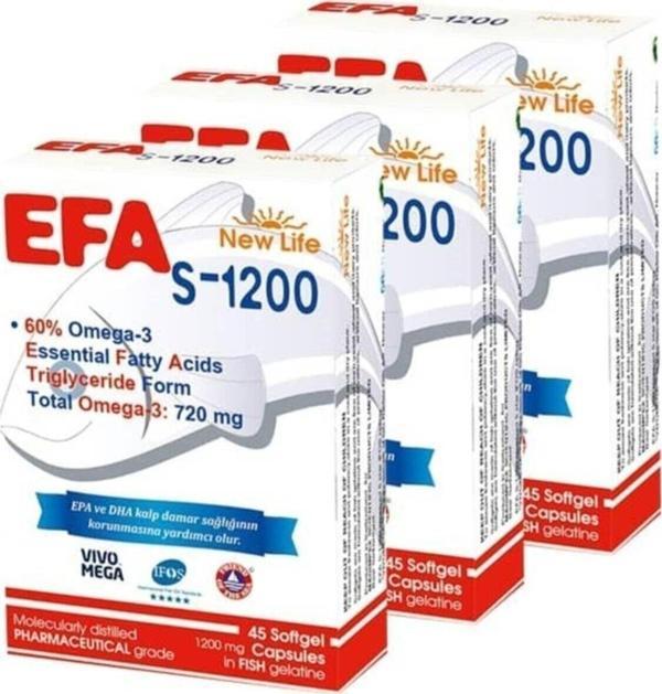 New Life Efa S-1200 Omega-3 45 Kapsül 3'Lü Paket - Image 1