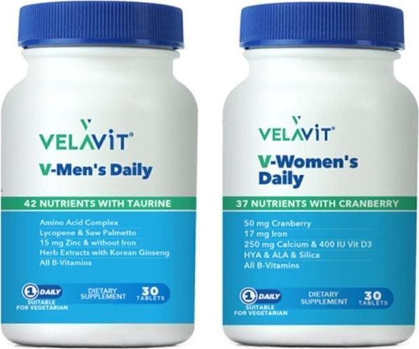 Velavit Multivitamin Set | V-Daily Men 30 Tablet - V-Daily Women'S 30 Tablet - Image 1