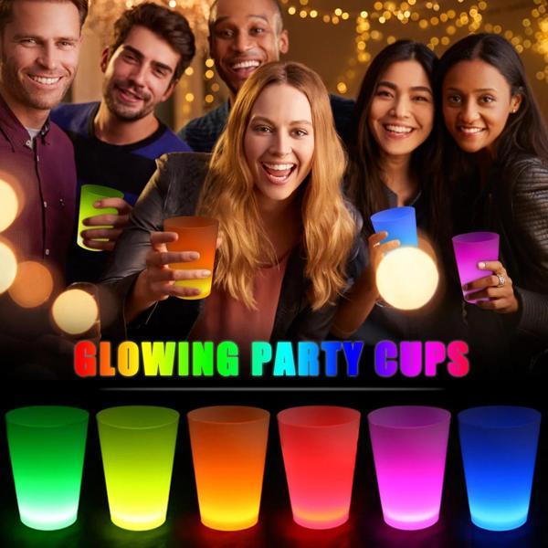 samur parti parti aksesuar & kostüm Glow Partisi Bardakları 6 Renk 6 Adet 1.5 oz 4.5 x 6.5 cm - Image 1