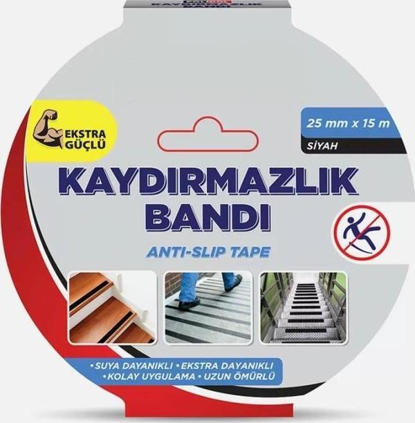 Suya Dayanıklı Yapışkanlı Kaydırmazlık Bantı 25mm x 15 m - Image 1