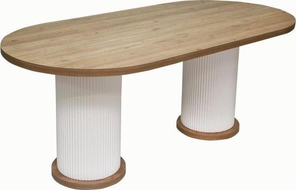 Ak Sofa Bohem Yemek  Masası Meşe Beyaz 180*90 - Image 1