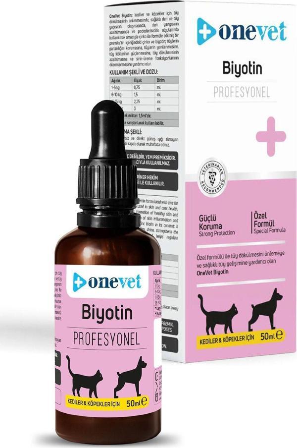 Onevet Biotin Damla 50 Ml Kedi Ve Köpekler İçin Deri Ve Tüy Sağlığı Destekleyici - Image 1