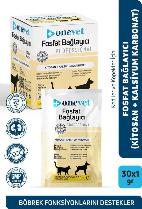 Onevet Fosfat Bağlayıcı Kedi Ve Köpekler Için Böbrek Sağlığı Destekleyici Toz Şase 1 Gr. 30 Adet - Image 1