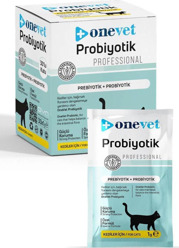 Onevet Probiyotik Saşe 30X1 Gr Kediler Için Sindirim Ve Bağışıklık Sistemi Destekleyici Toz Şase - Image 1