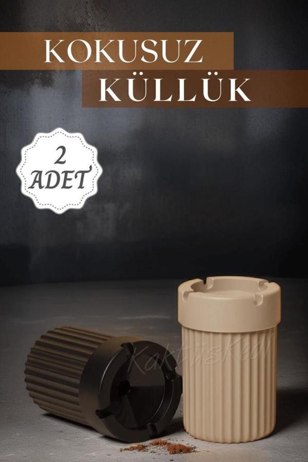 Çizgili Kokusuz Küllük x 2 Adet - Image 1
