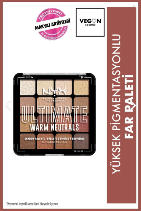 NYX Professional Makeup Göz Farı Paleti - Ultimate Shadow Pallette Warm Neutrals - Image 1