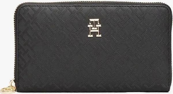 Tommy Hilfiger Monogram Siyah Fermuarlı Kadın Cüzdan - Image 1