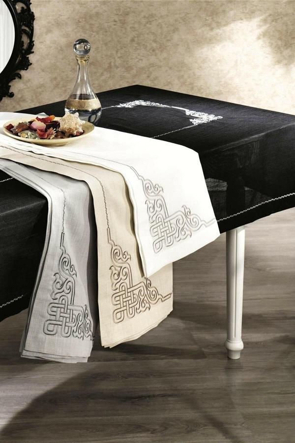 NAZİK HOME SANTA MASA ÖRTÜSÜ GRİ   - Image 1