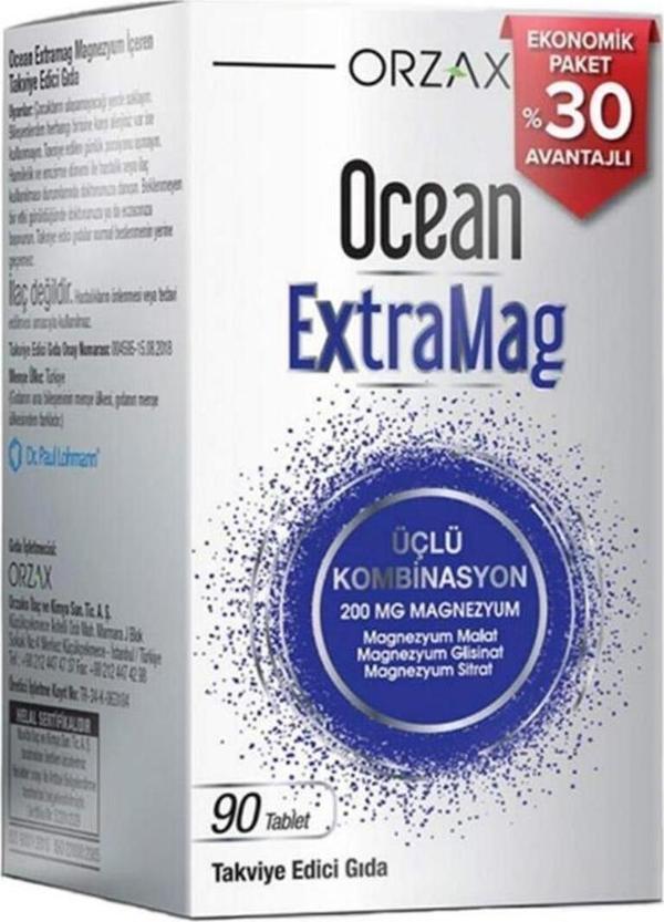 Ocean Orzax ExtraMag Üçlü Magnezyum Kombinasyonu 90 Tablet - Image 1
