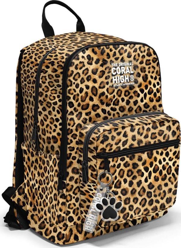 Coral High Kahverengi Leopar Desenli Okul Sırt Çantası 23681 - Image 1