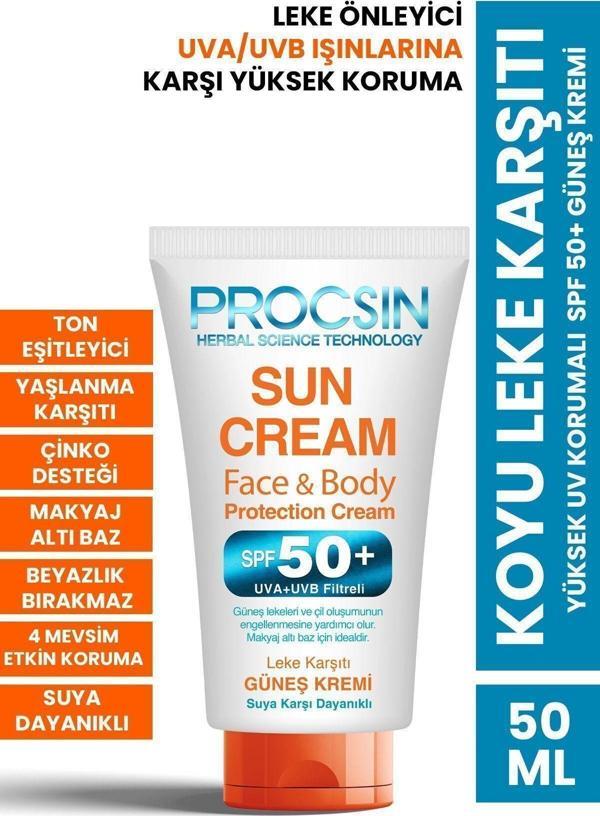 Procsın Yüksek Uv Korumalı Koyu Leke Önleyici Spf 50 Güneş Kremi 50 Ml - Image 1