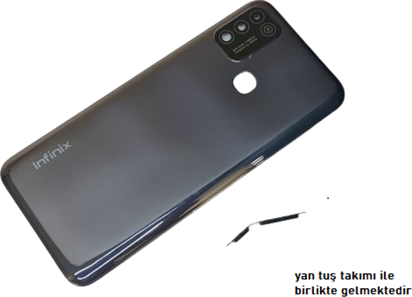Infinix HOT 10 PLAY KASA ARKA Pil Batarya Kapağı SİYAH - Image 1